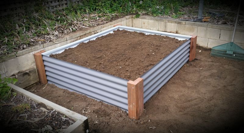Raised Colourbond Garden Bed completed